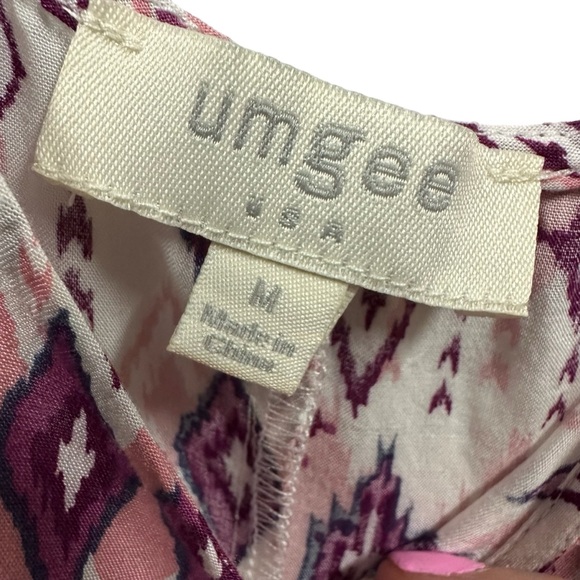 Umgee Boho Long Fringe Slit Back Spaghetti Strap Tank Top Blouse Womens Medium - Picture 6 of 10